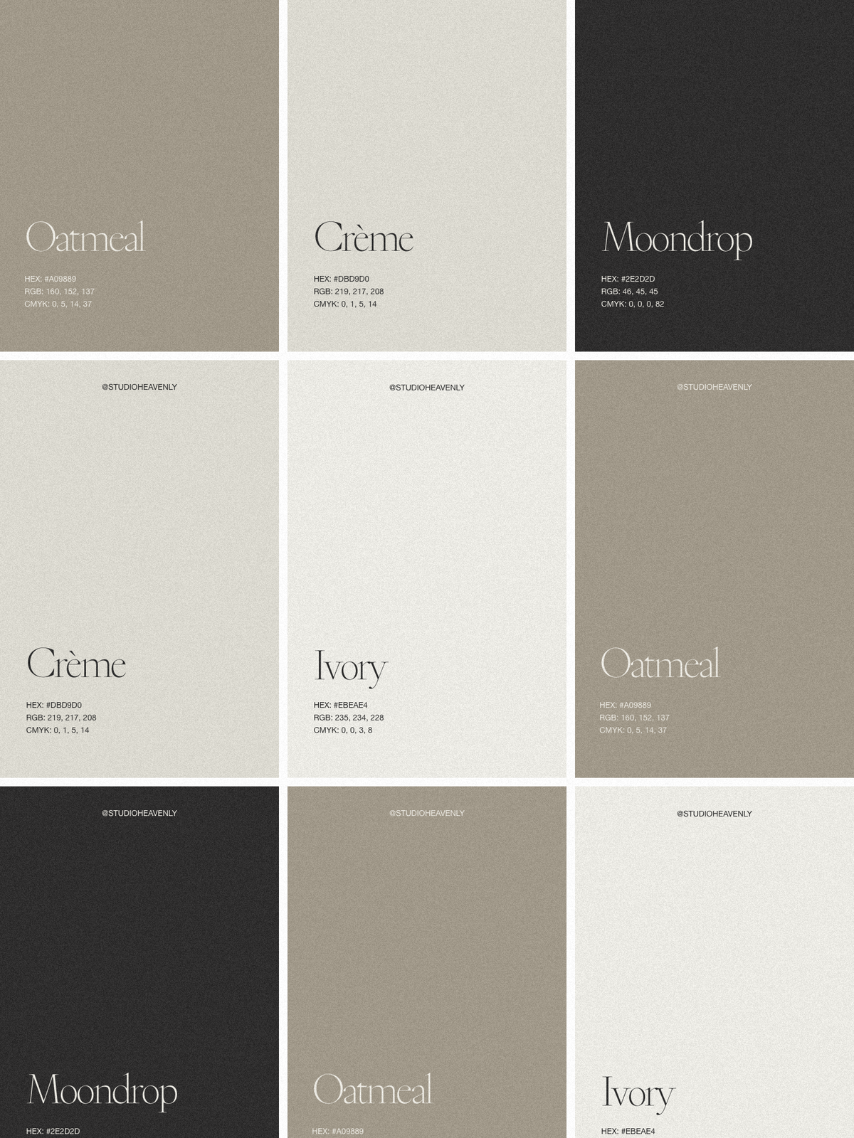 Three brand colour palettes for interior designers who are ready for a visual identity that matches their work