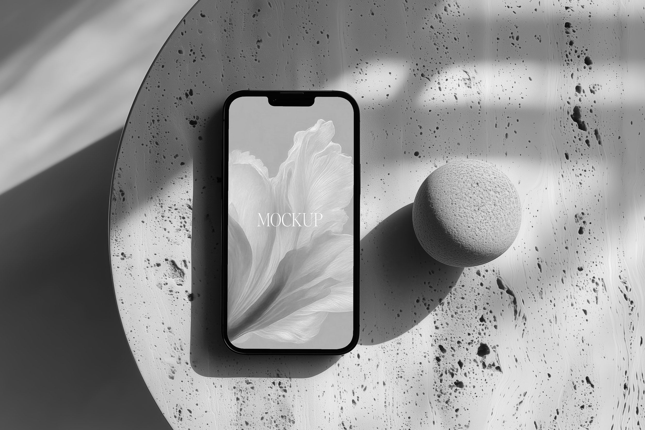 IPhone Mockup - Travertine Table