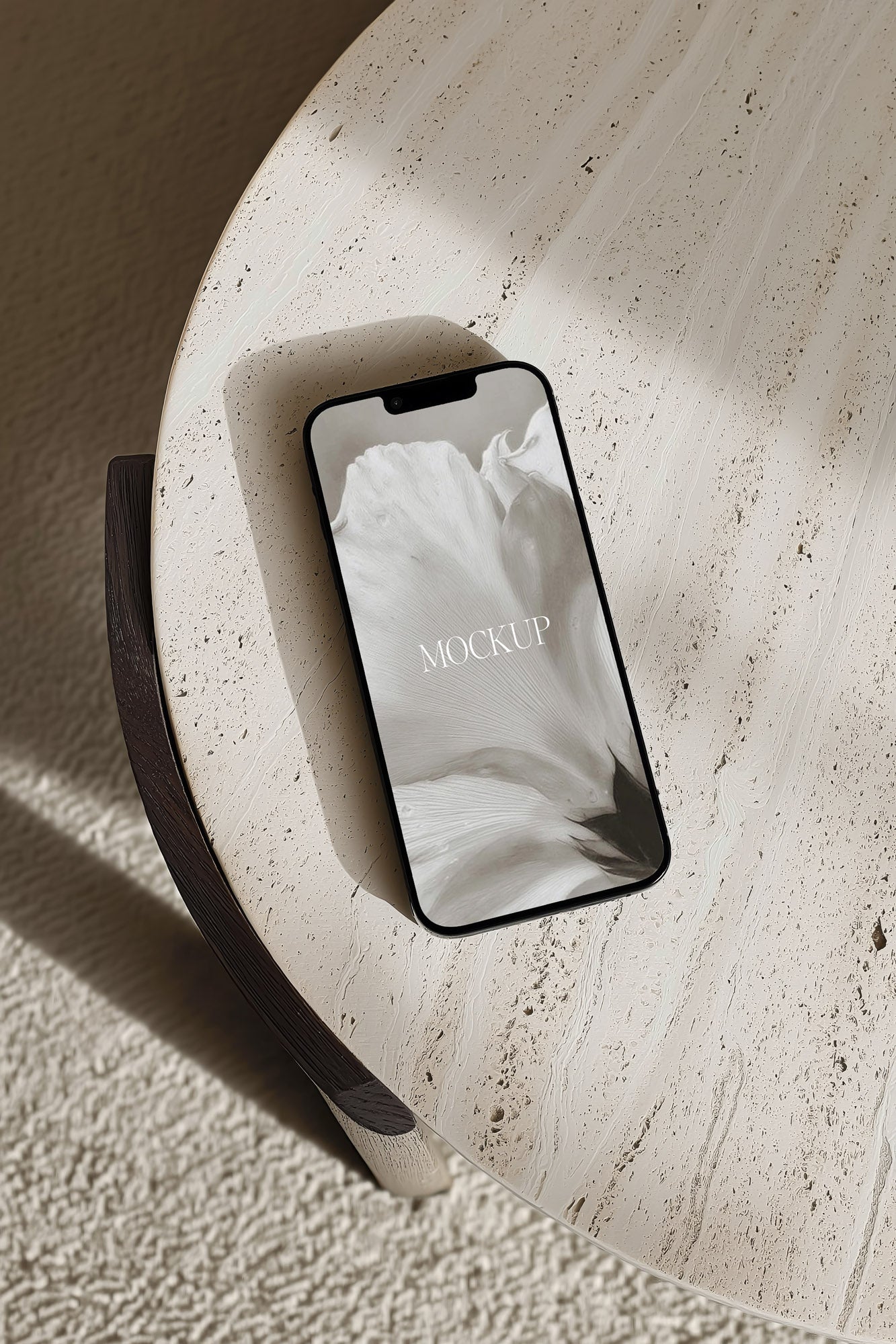 IPhone Mockup - Travertine Table
