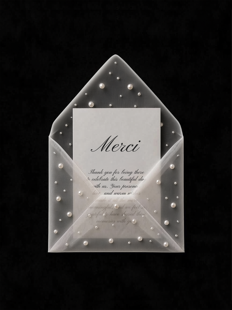 Pearl Tulle Envelope Mockup