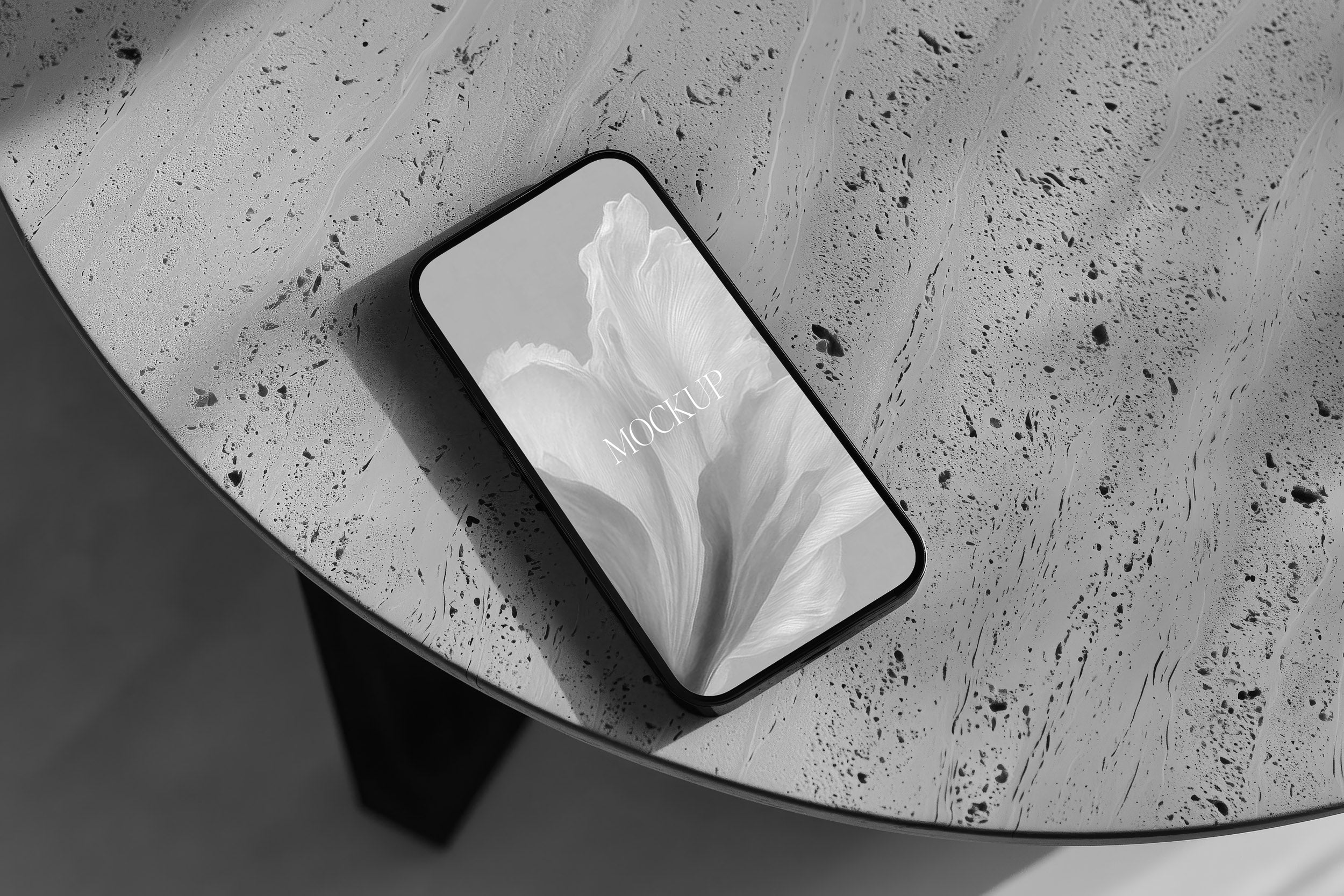 IPhone Mockup - Travertine Table