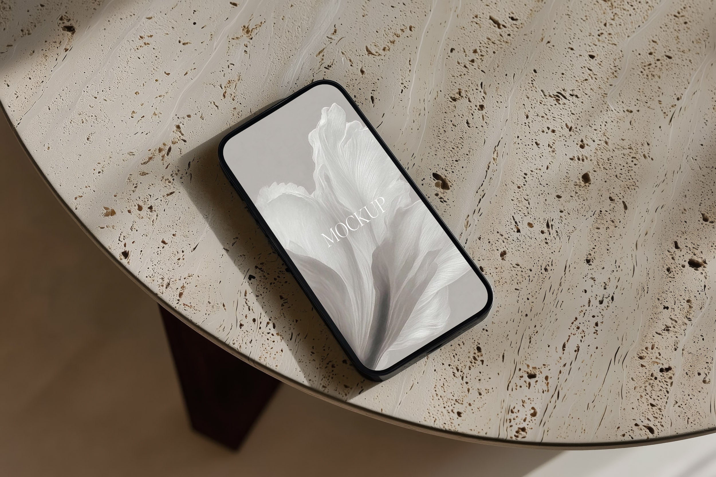 IPhone Mockup - Travertine Table